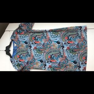 J. Crew blue paisley size 4